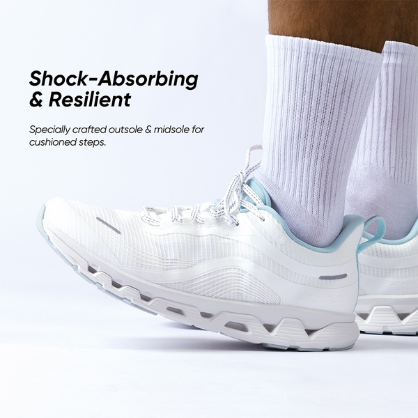 [MovePlush] Men's Cushioned Mesh Lifestyle Sneakers - WHITE - 3